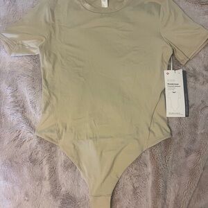Lululemon Wundermost Short-Sleeve Beige Bodysuit